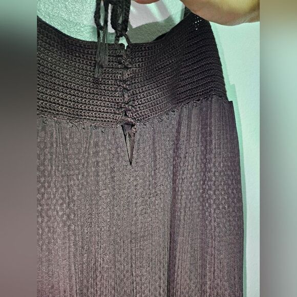 Jigsaw Silk Blend Empire Waist Laced Crochet Upper Gauzy Column Midi Dress Sz 4 - Picture 9 of 12